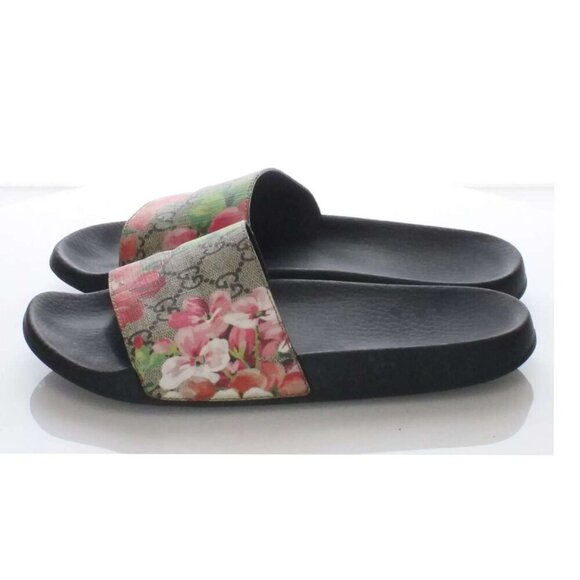 100% Authentic Gucci GG Blooms Canvas Slide Sandals - Picture 4 of 6